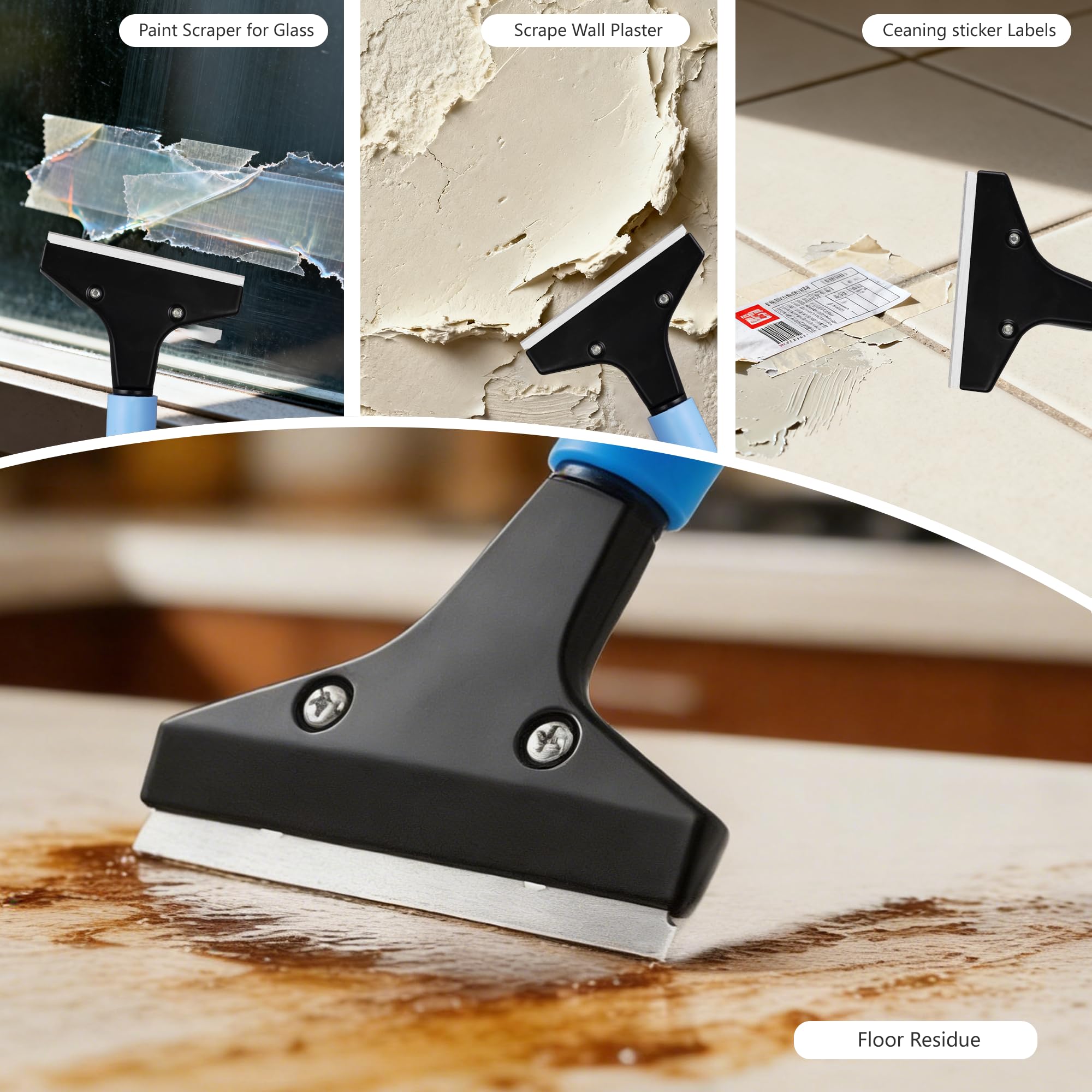 4-Inch Razor Blade Floor Scraper, Long Handle Heavy Duty 37-51.5 Inch — Amazon image 8