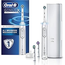 Oral-B Genius X Limited Rechargeable Electric Toothbrush with 1 Replacement Brush Head, Travel Case, Midnight Black
