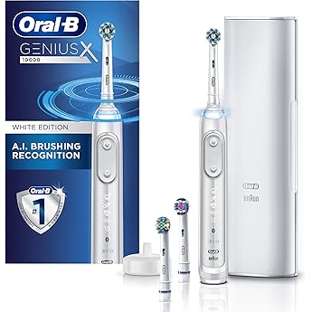Oral-B Genius X Limited Rechargeable Electric Toothbrush with 1 Replacement Brush Head, Travel Case, Midnight Black