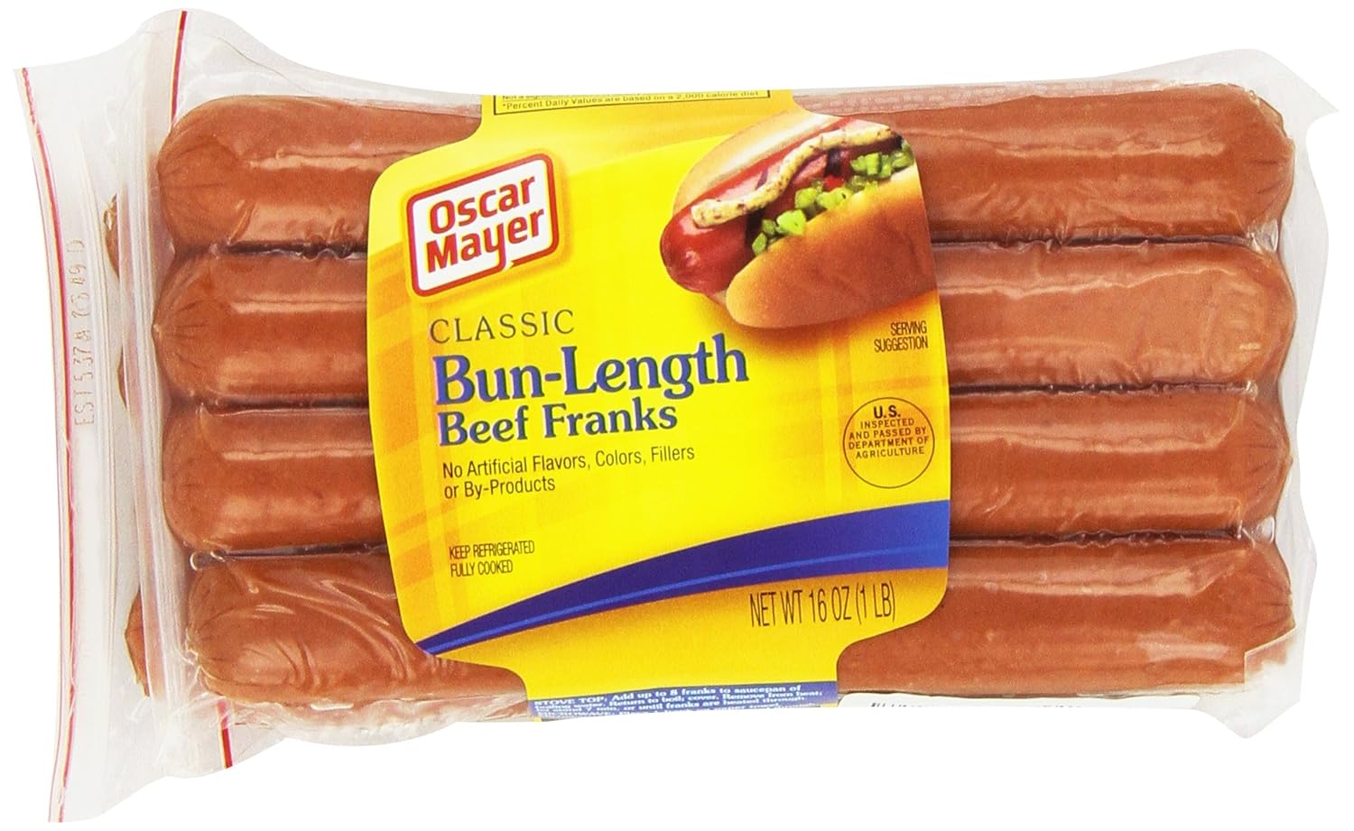 Oscar Mayer Beef Bun-Length Hot Dog Franks, 8 ct 16 oz - Last Chance Sale, Short Shelf Life