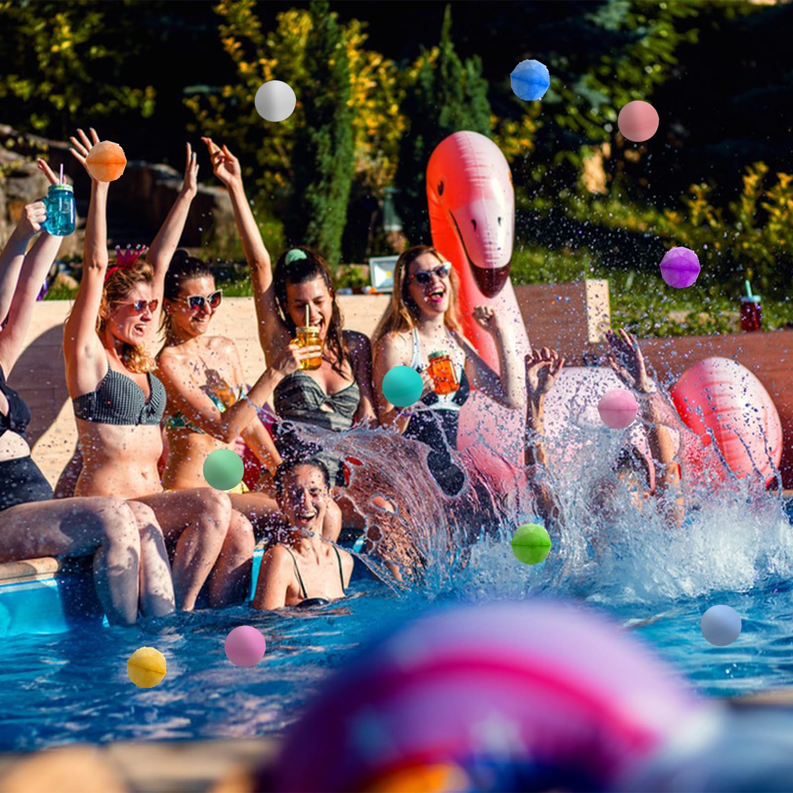 12 Stück Wasserbomben Wiederverwendbar - Silikon Poolspielzeug