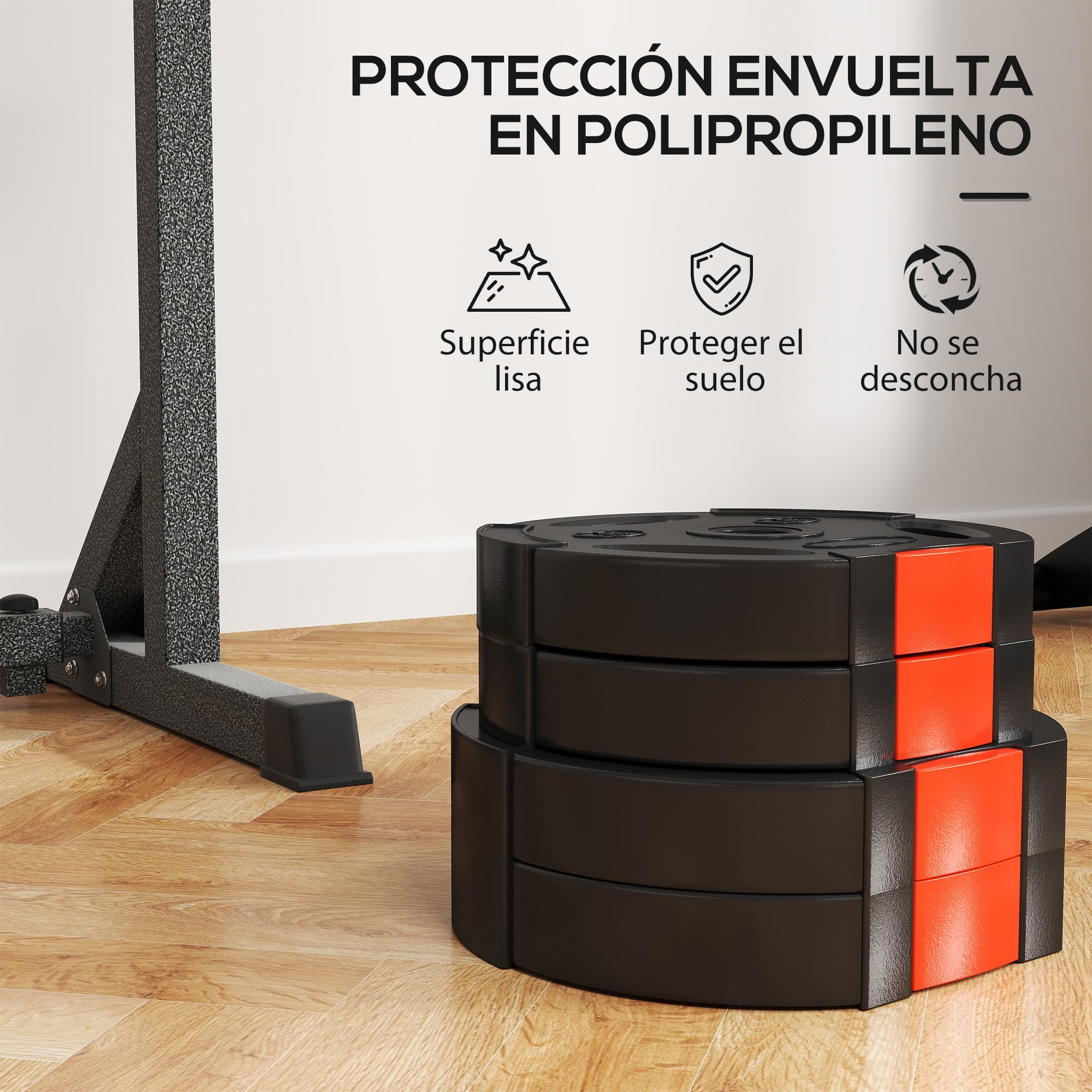 SPORTNOW Juego de Discos Pesas de 4 Piezas Discos de Pesas Total 15 kg a 30 kg 2x5 kg 2x2,5 kg/2x7,5 kg 2x5 kg/2x10 kg 2x5 kg con Orificios de 25 mm para Mancuernas Barras Entrenamiento Casa Gimnasio
