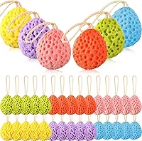 FoldTier 36-Pack Multicolor Bath Sponges - Gentle Deep Exfoliating Loofahs for Men Women Babies Showers