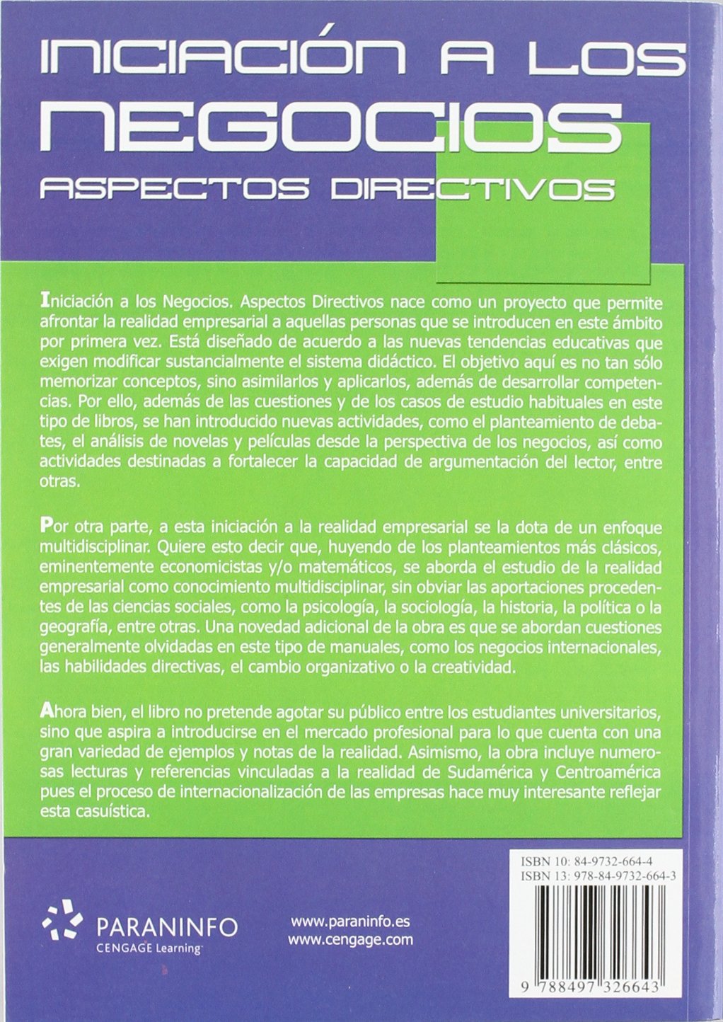 Iniciación a los negocios. Aspectos directivos (Administración)