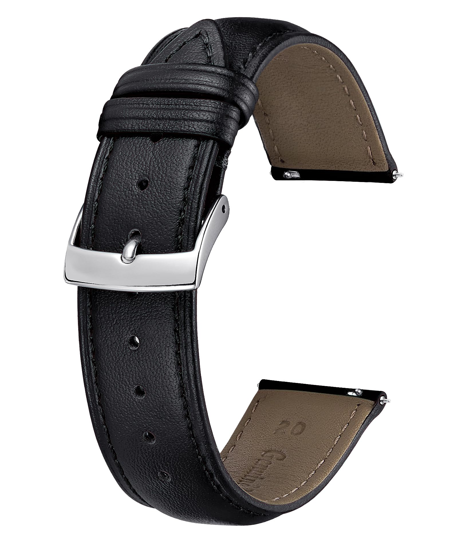 BINLUN Leather Watch Bands Quick Release Premium Calfskin Replacement Watch Strap Multicolors Watchbands for Men Women 12mm 14mm 16mm 18mm 19mm 20mm 21mm 22mm