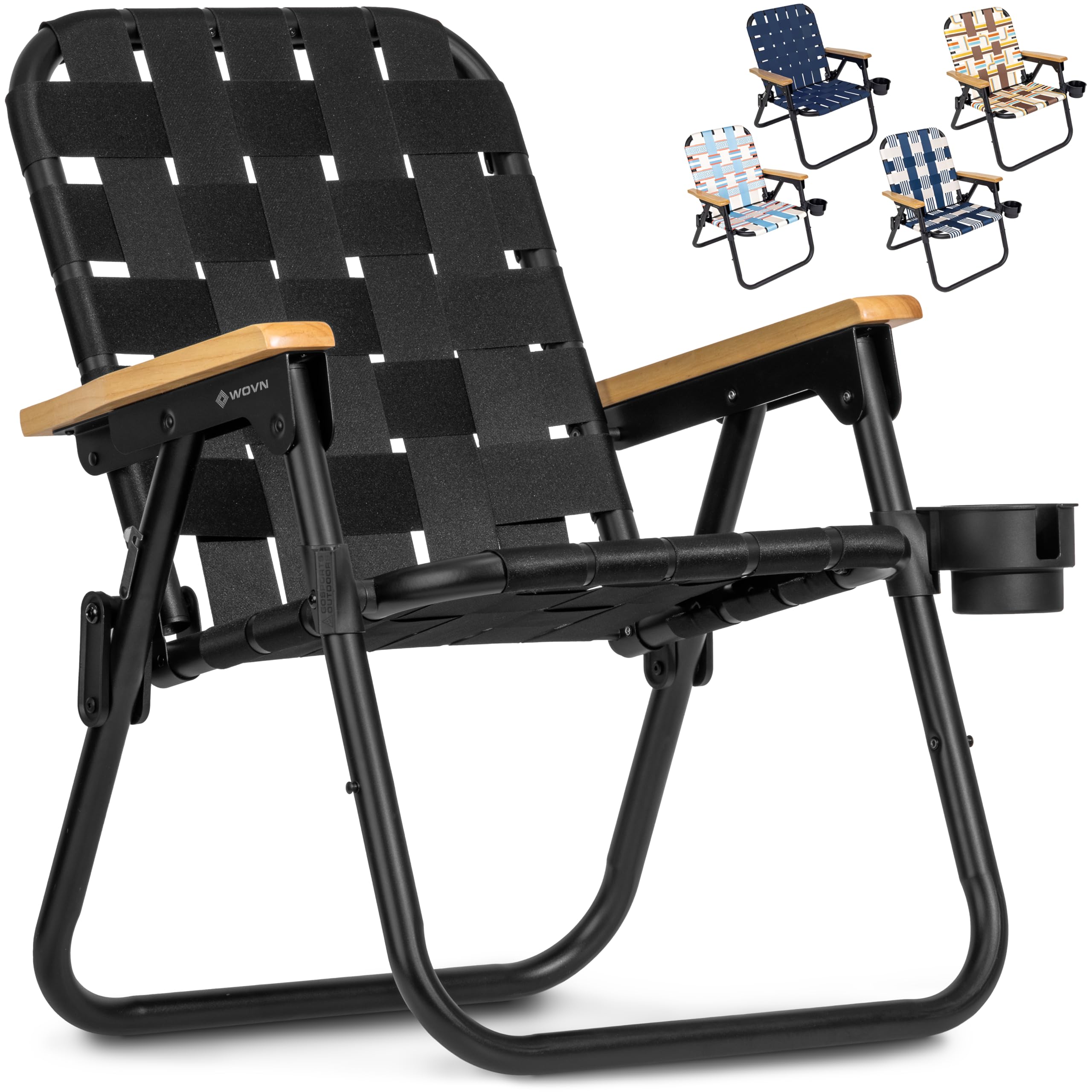 GoSports WOVN Beach Backpack Chair - 9 Styles Available - Premium Folding Camping Chair