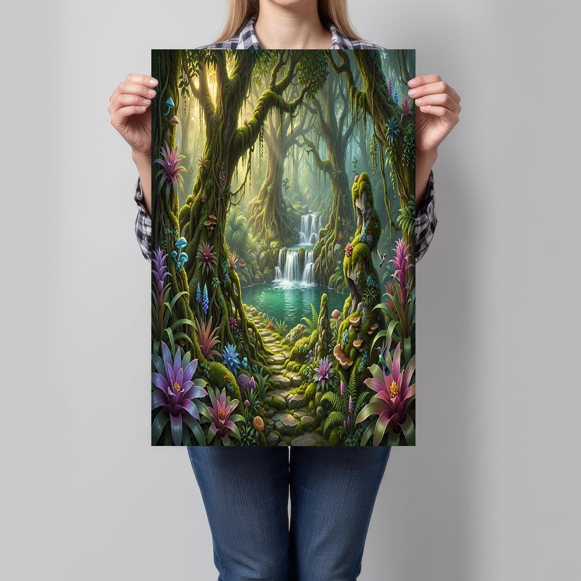 Cuadros decorativos en lienzo verde de 70x100cm que amplían visualmente tu dormitorio 7