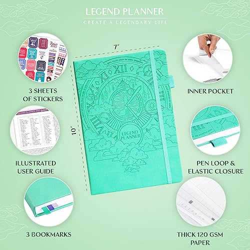 Miniatura 2 de Legend Planner PRO - Agenda semanal y mensual de lujo para aumentar la productividad y alcanzar tus objetivos. Cuaderno organizador de gestión del