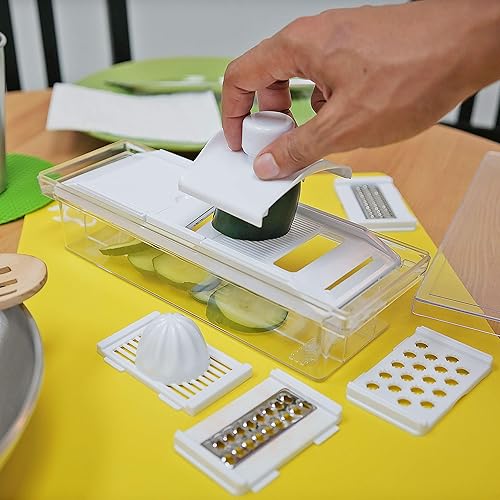 Miniatura 5 de Southern Homewares Cortador de mandolina 5 en 1, rallador de juliana, exprimidor y molinillo - Herramienta multifuncional de cocina de frutas y