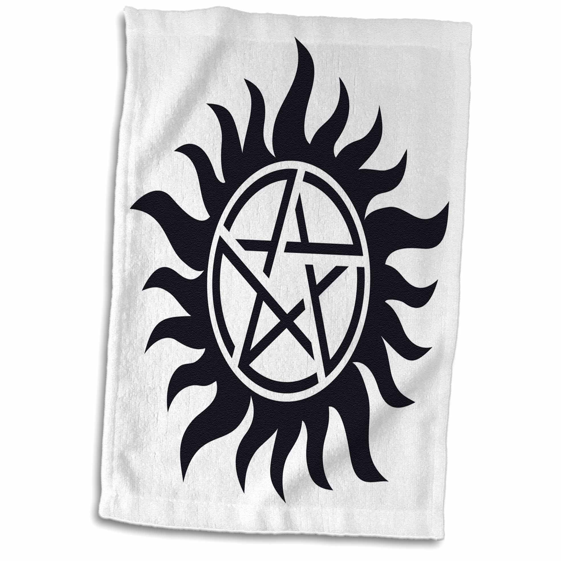 3dRose Supernatural Symbol, Towel, White, 15 x 22-Inch