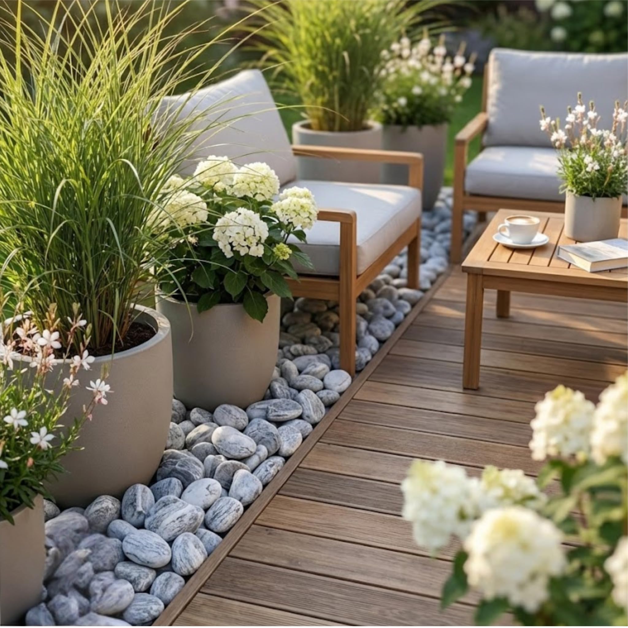 Dekosteine Grau 4-8 cm 20 kg Kieselsteine für Teich Gabionen Gartendeko