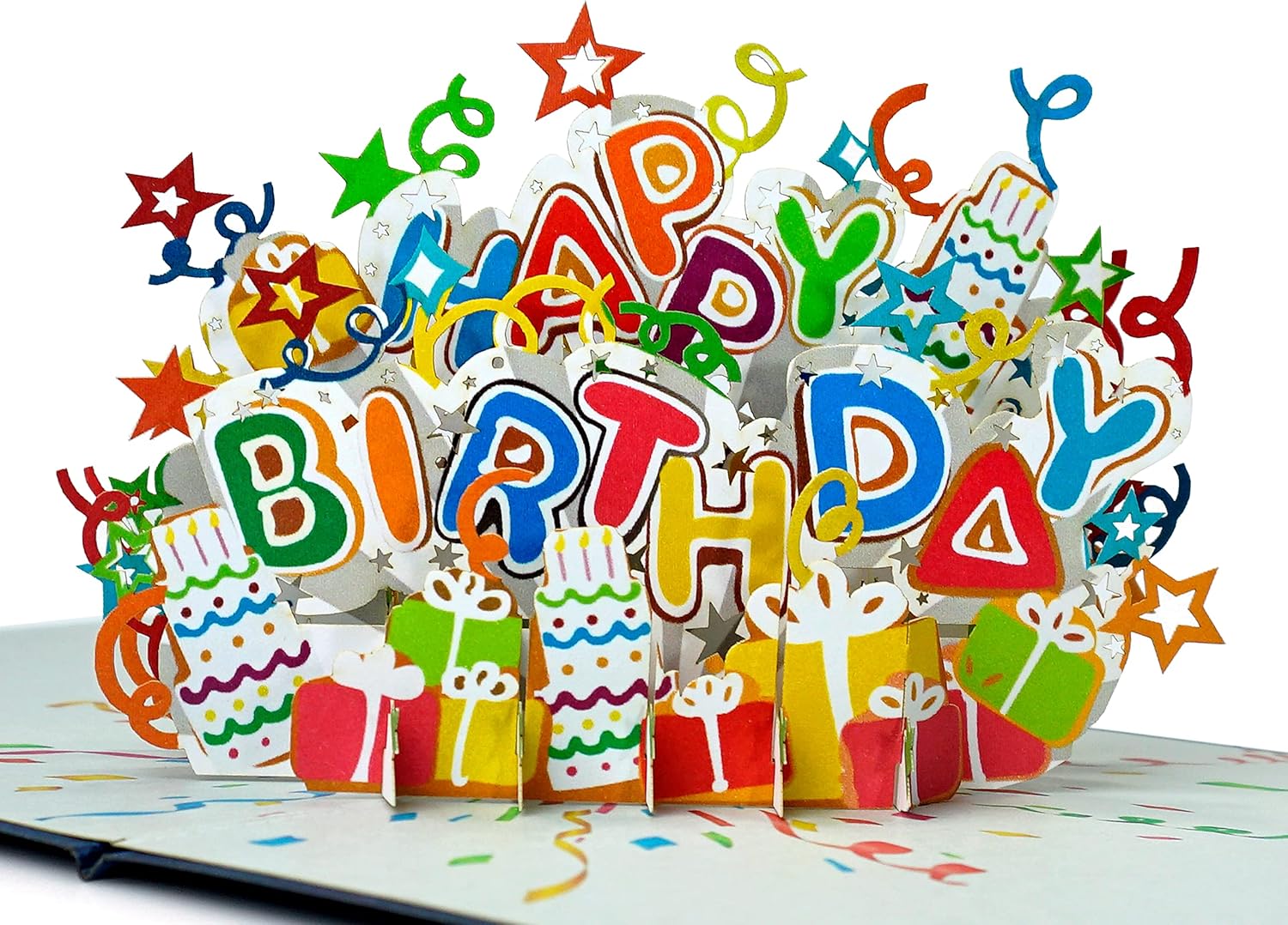 CUTPOPUP Text Happy Birthday Pop Up Card, Pop Up Birthday