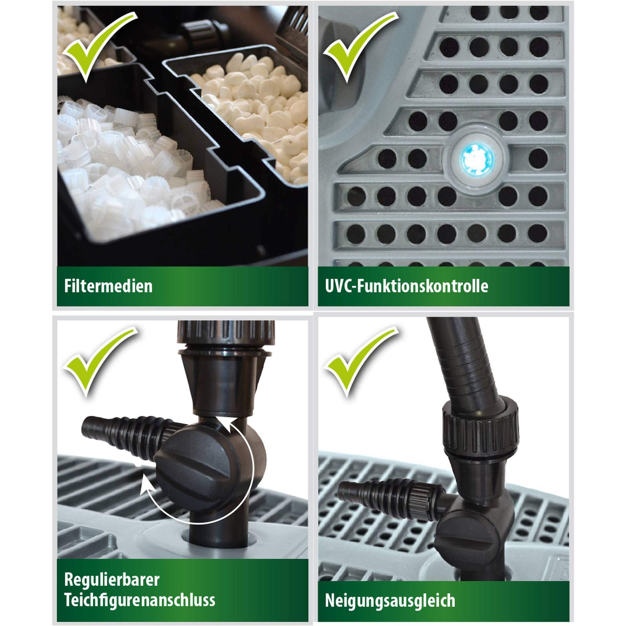 Heissner All-in-one Unterwasserfilter FA2000UV-00, inkl. 3 Wasserspielaufsätzen