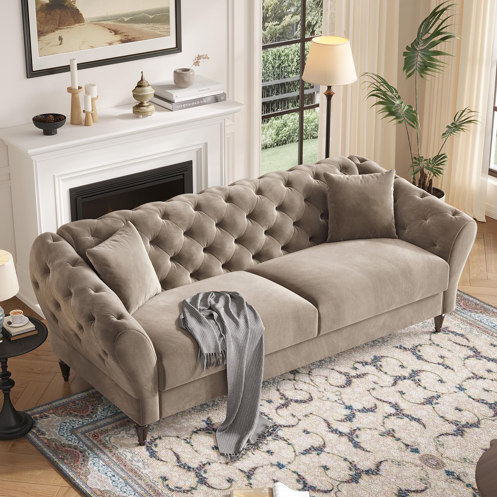 Best Velvet Sofas for 2026: Researched Picks 3 COPIAE 82 Inch Chesterfield loveseat Sofa,Tuxedo Arms Modern Couch Sturdy and Ea — product photo