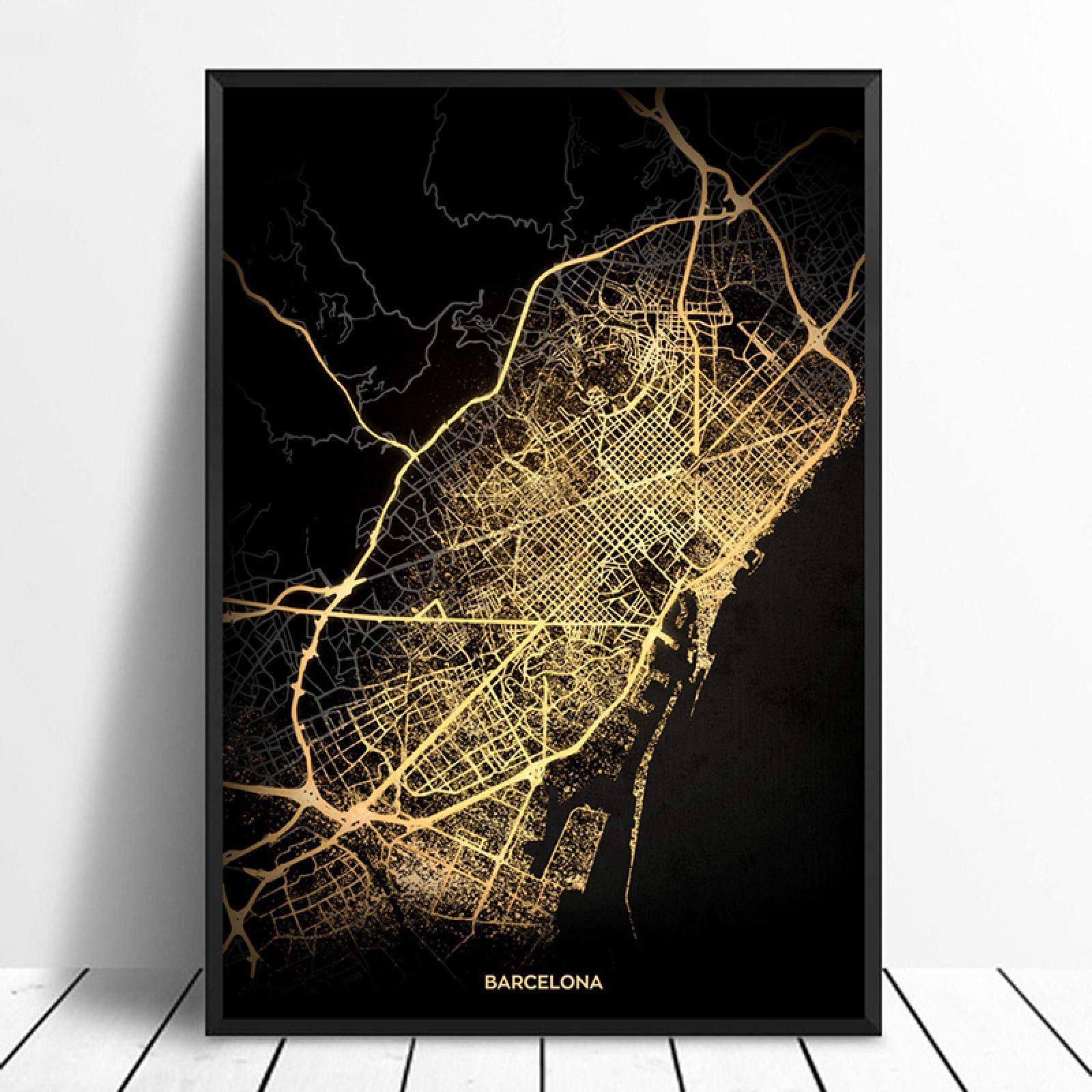 Cartes personnalisé monde ville de Barcelone en impression sur toile nordique