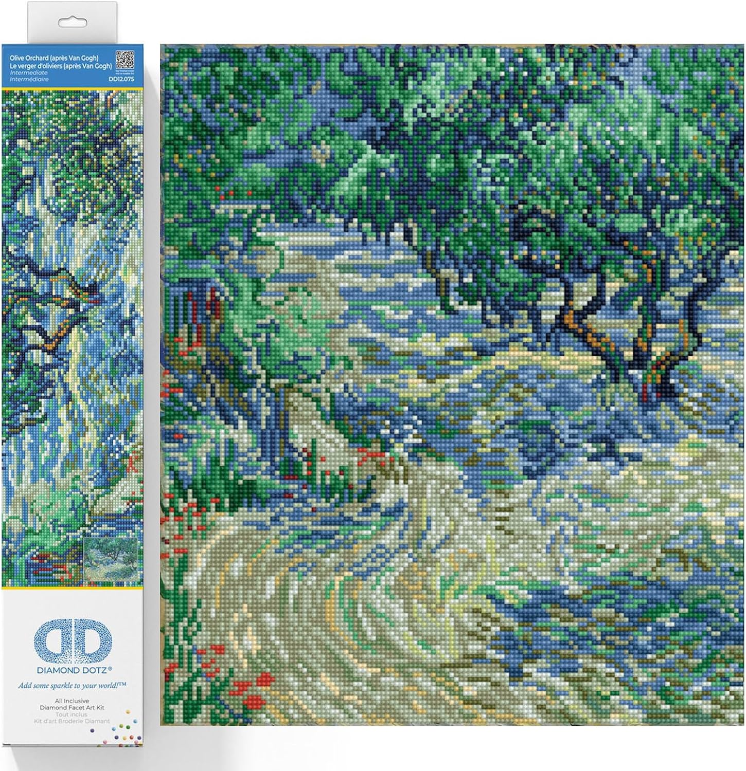 DIAMOND DOTZ Olive Orchard Van Gogh Landscape Diamond Painting Kits for Adults - Diamond Art Kits a Relaxing Creative Craft Kit with Dotz Gems 16.5"x20.5"