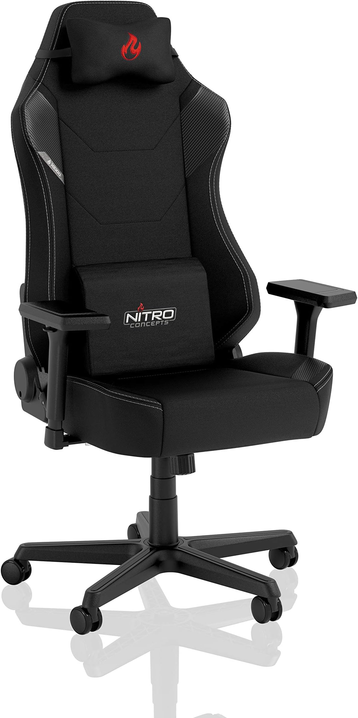 Nitro ConceptsX1000 Gaming Chair - Office Chair - Desk Chair - Fabric Cover - 135 kg - Black