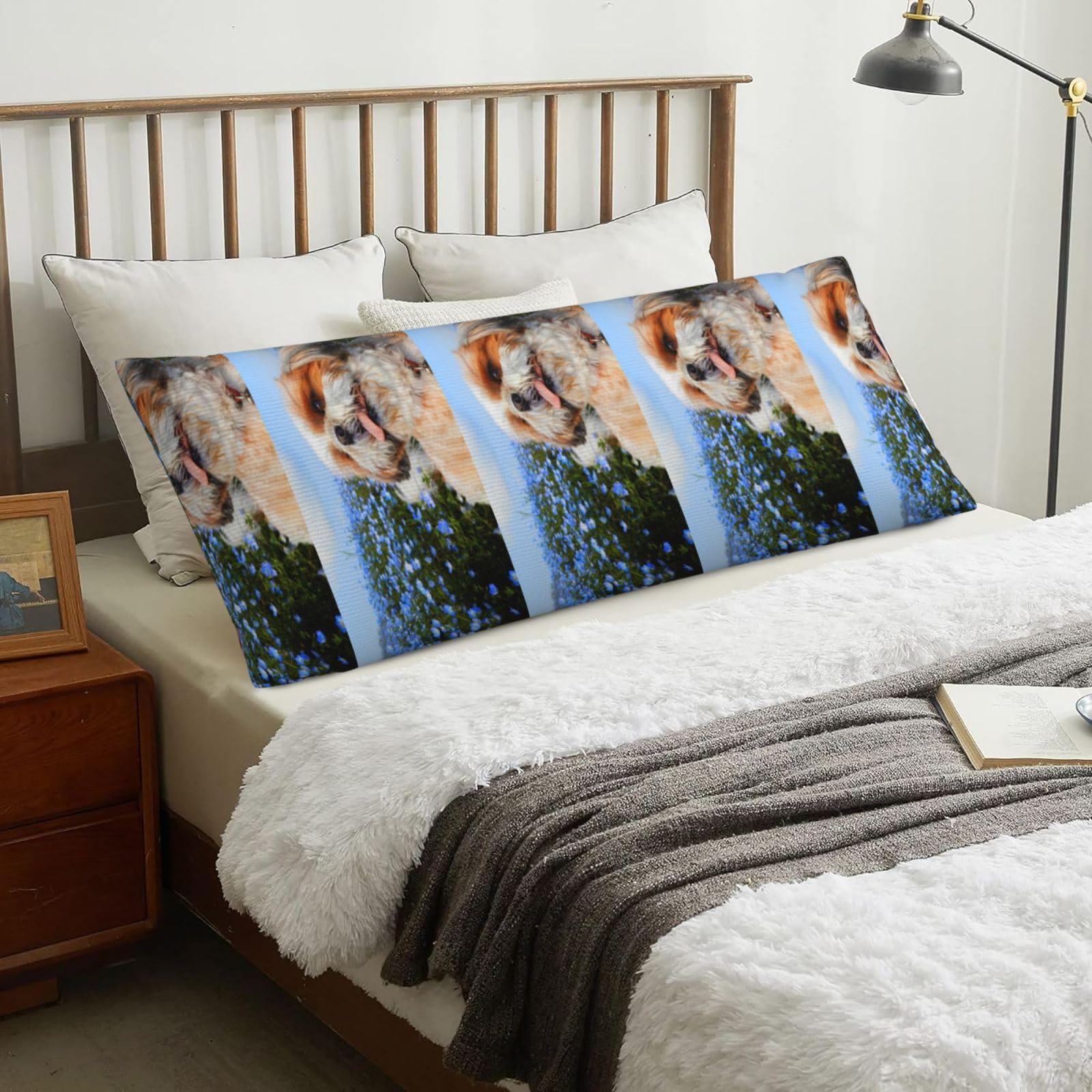 Shih Tzu Close-up, Body Pillow Cover with Zipper,Long Body Pillowcase 20 x 60 in