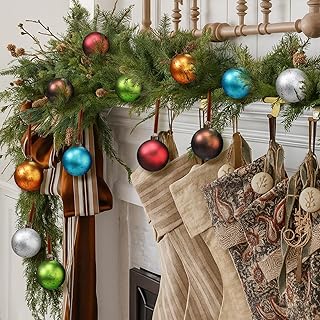 24 Pcs Vintage Rustic Christmas Ball Ornaments 2.36 Inch Antique Copper ...