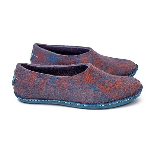 BureBure Women's Handmade Felted Wool Home Shoes with Leather or Rubber Soles