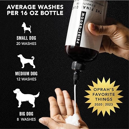 Miniatura 3 de Pride and Groom Colección de champú y acondicionador para perros para excrementos, no desmenuzadores y piel sensible con aceites e ingredientes