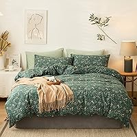 Vista 249 de 3 piezas de juego de funda de edredón tamaño individual XL, funda de edredón blanca con estampado floral azul, ropa de cama coquette de algodón