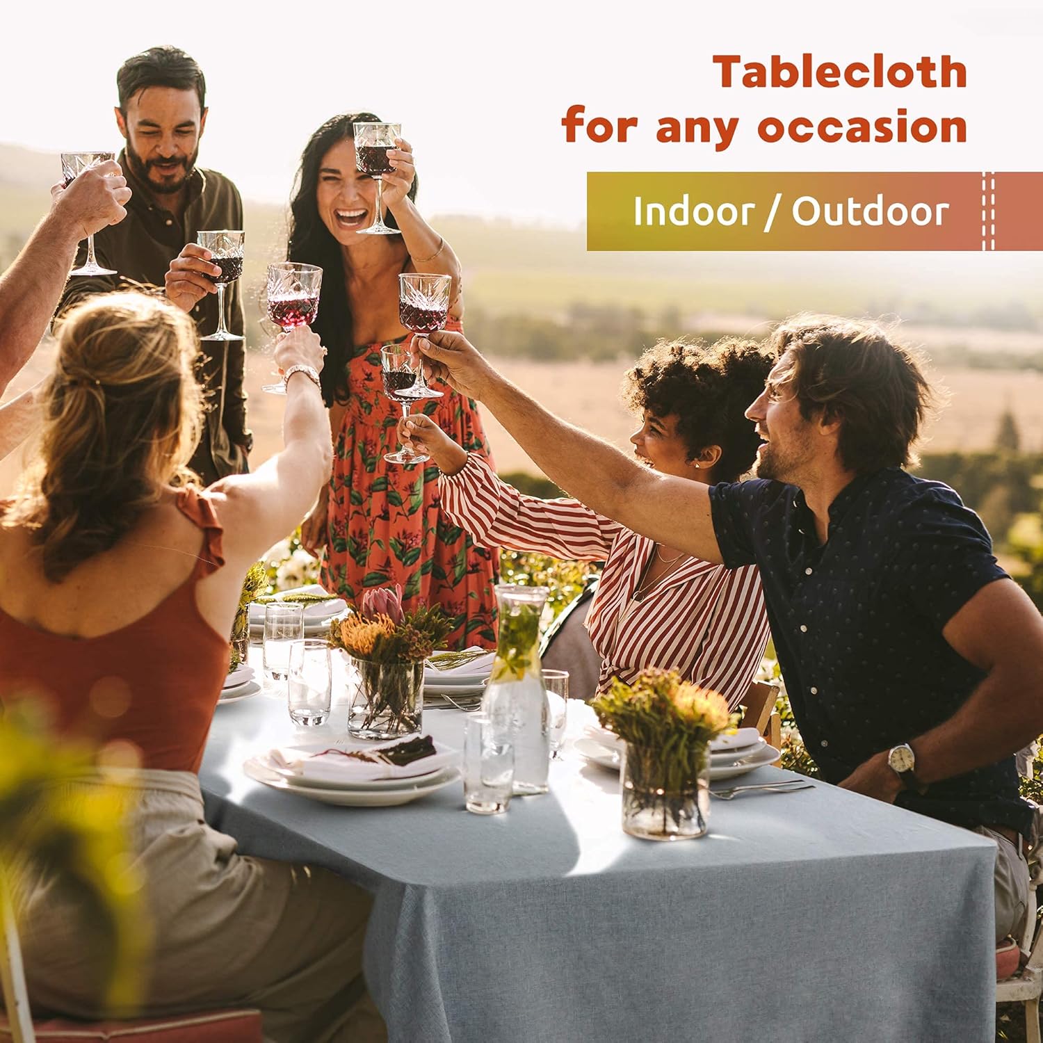 Blасk Frіdау 🔥 HOMCHIC Faux Linen Rectangle Tablecloth - Washable, Spillproof, Easy Care, Wrinkle Resistant, Thick Indoor and Outdoor Table Cloths, Premium Polyester Fabric-60 x 84 Inch-Oblong/Rectangular-Slate Grey Bеѕt Sеllеr HOMCHIC Faux Linen Rectangle Tablecloth - Washable, Spillproof, Easy Care, Wrinkle Resistant, Thick Indoor and Outdoor Table Cloths, Premium Polyester Fabric-60 x 84 Inch-Oblong/Rectangular-Slate Grey