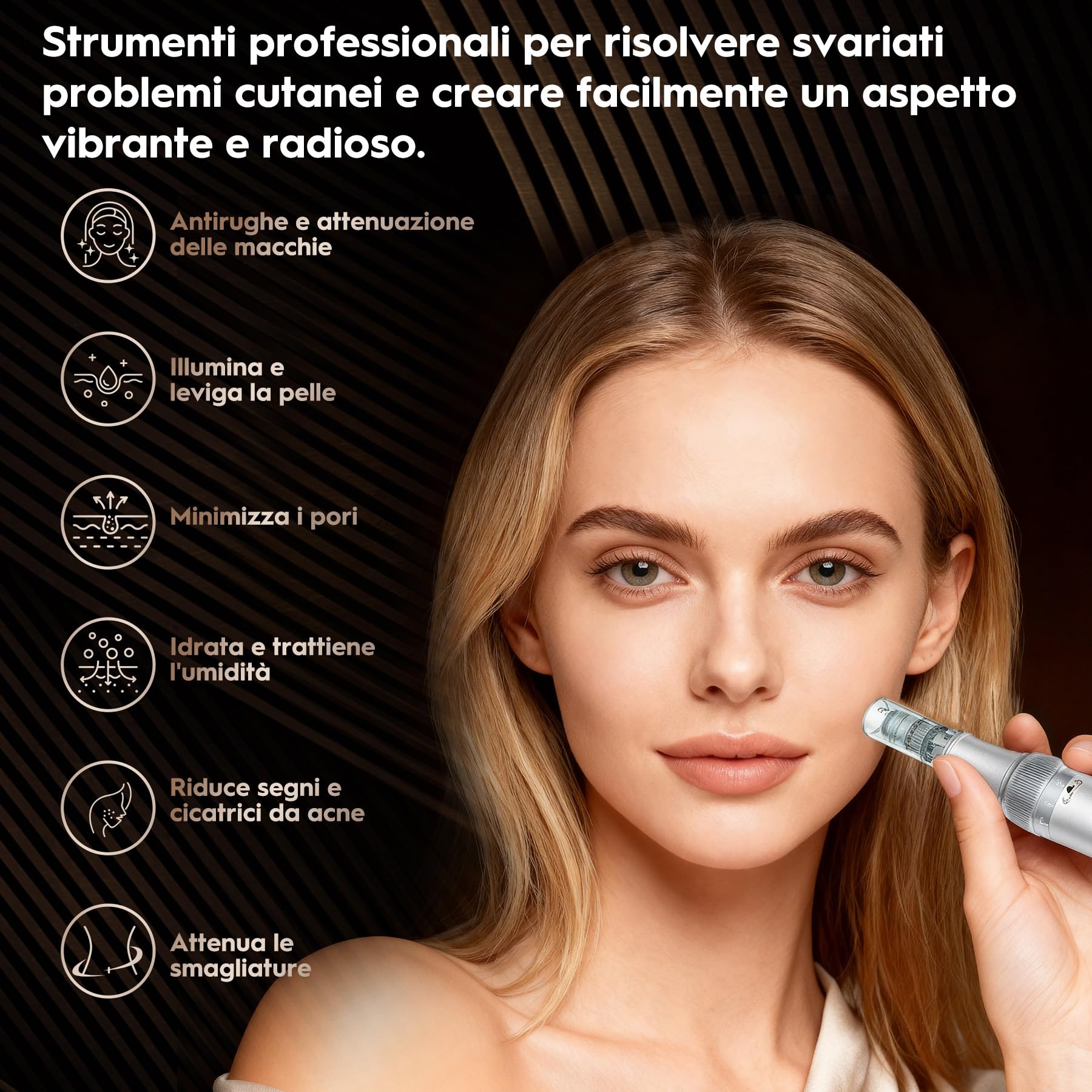 Dr. pen Ultima M7S Microneedling Pen Professionale con 20 Cartuccia di Ricambio Macchina, 6 Velocità Regolabili e Display LED, per Cura Pelle, Rughe, Cicatrici e Smagliature