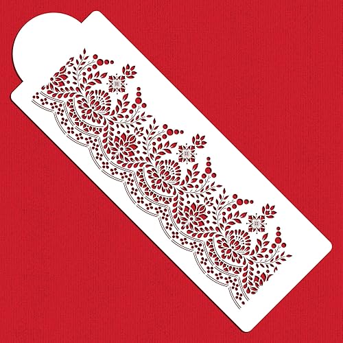 Miniatura 2 de Plantilla lateral de pastel de encaje antiguo SKU# C1075 por Designer Stencils