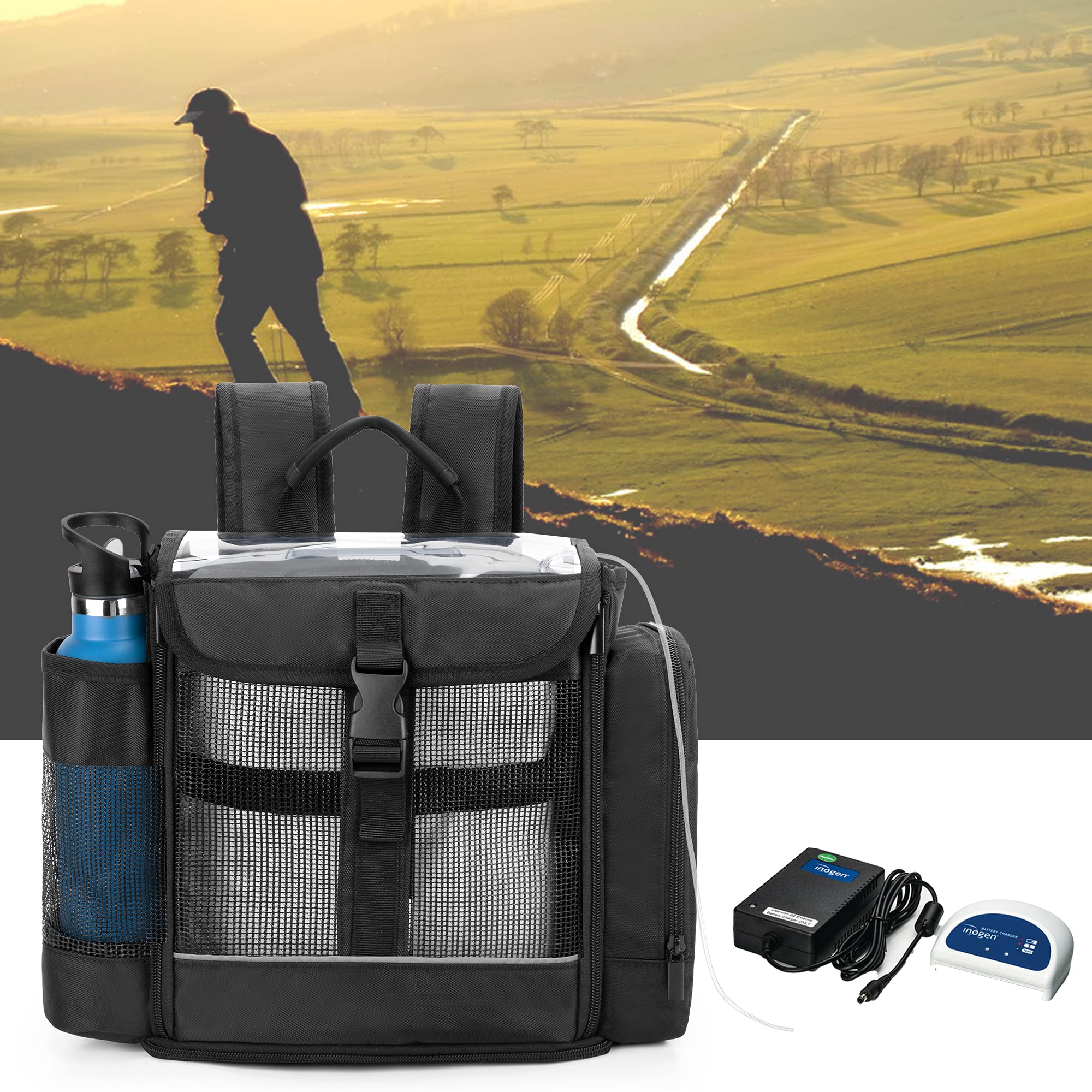 CURMIO Portable Oxygen Concentrator Backpack Compatible with Inogen One, Oxygo, Caire Units