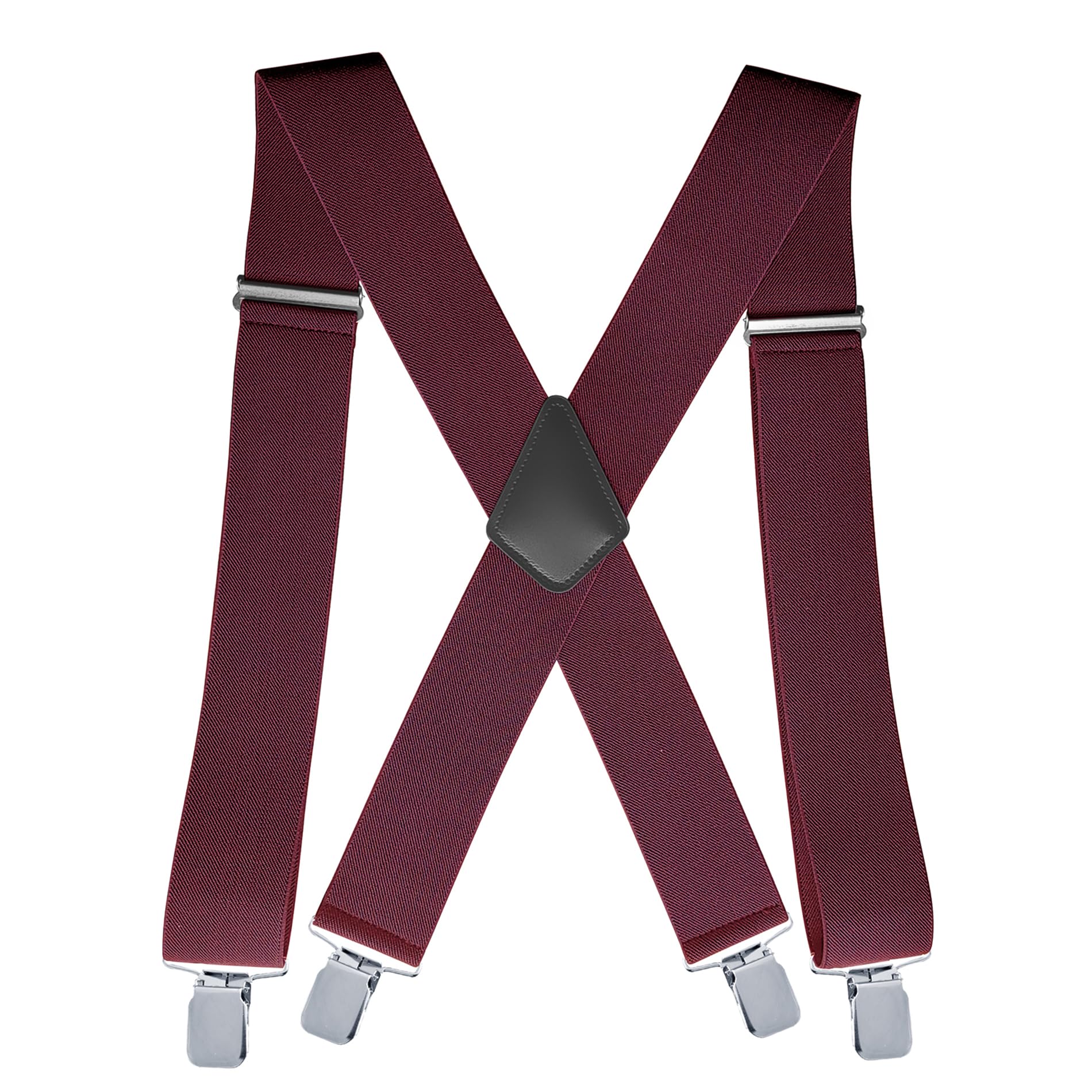 CADONO Men's 2 Inch Heavy Duty Suspenders，Adjustable X-Back with Strong Clips for Work, Jeans, and More