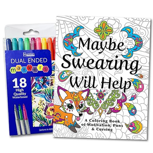 Maybe Swearing Will Help Adult Coloring Book Set - for