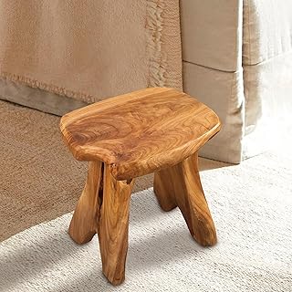 Natural Shape Stump Stool 12.5"x10"x12" Solid Wood Cedar Root End Table Rustic Plant Stand Live Edge Coffee Table Vintage Side Table Living Room Bedroom Accent Outdoor Garden Foot Stool