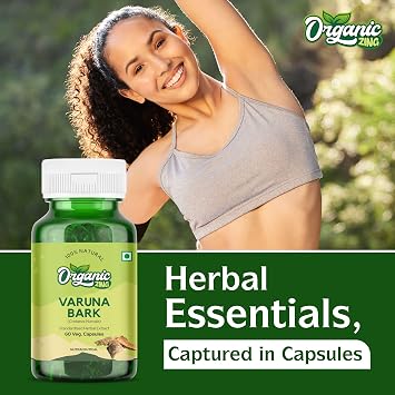 Organic Zing Varuna Bark Capsules - Standardized Herbal Extract - 60 Veg Capsules - Food Grade Crataeva Nurvala for Daily Wellness Use