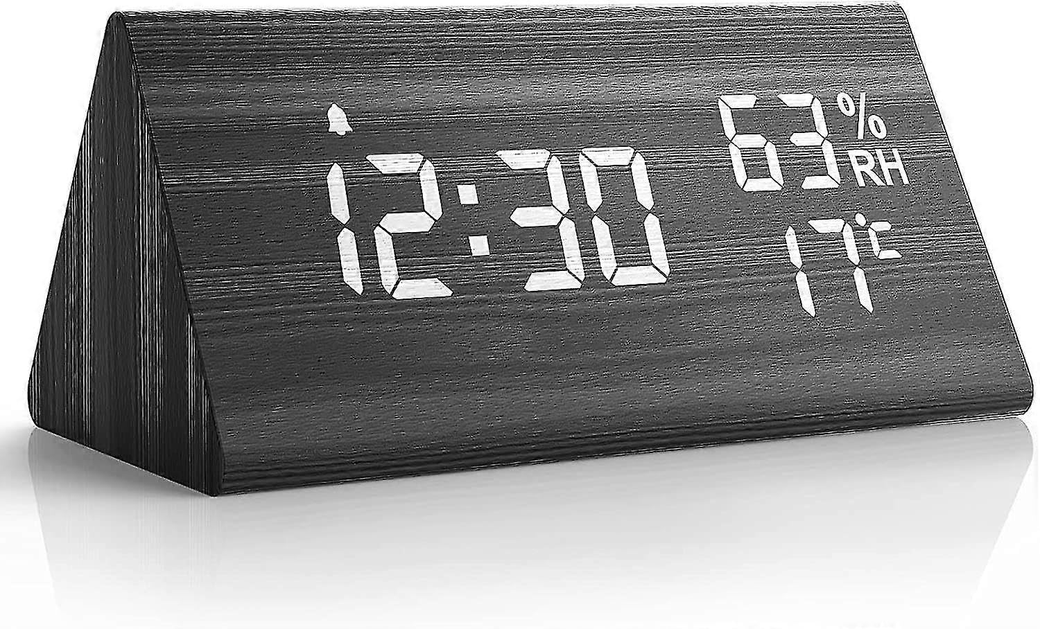 JOYHAPPST Alarm Clock Digital Led Alarm Clock Wood
