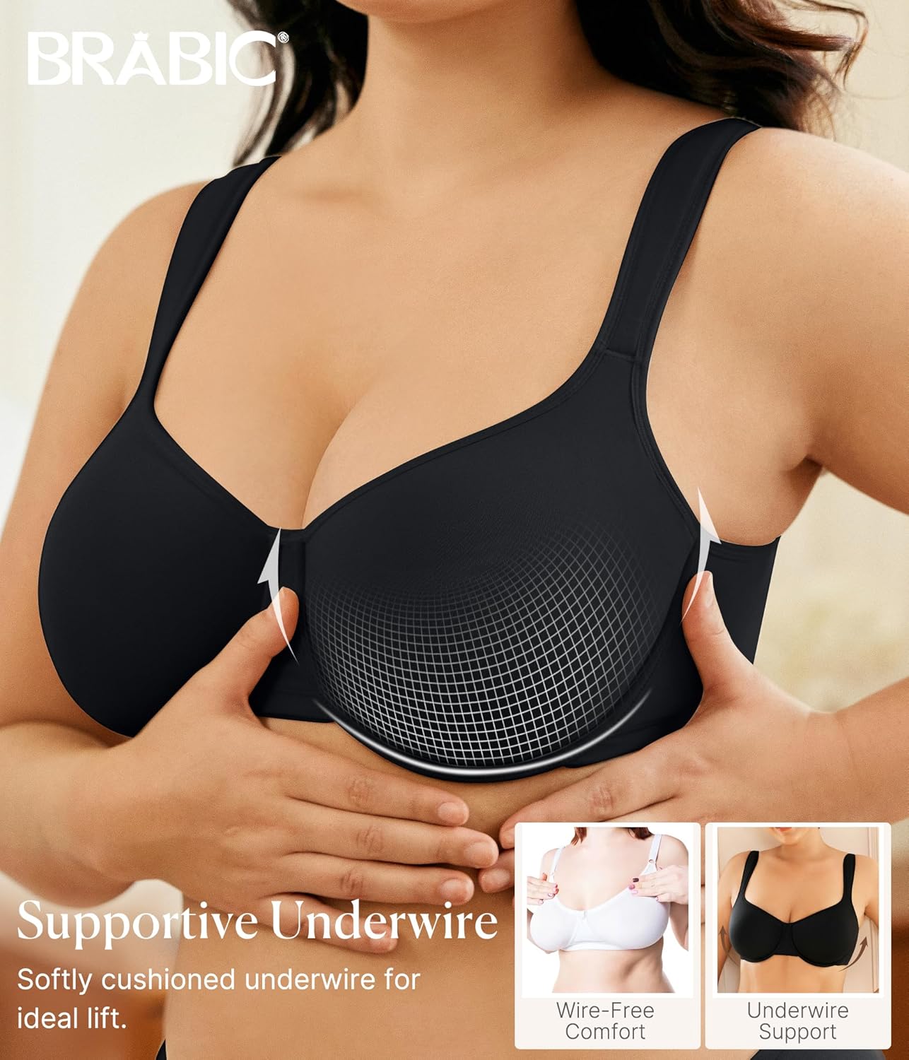 BRABIC Minimizer Bras for Women Full Coverage with Supportive Underwire Unlined Plus Size Seamless Bra for Heavy Breast - Image 2
