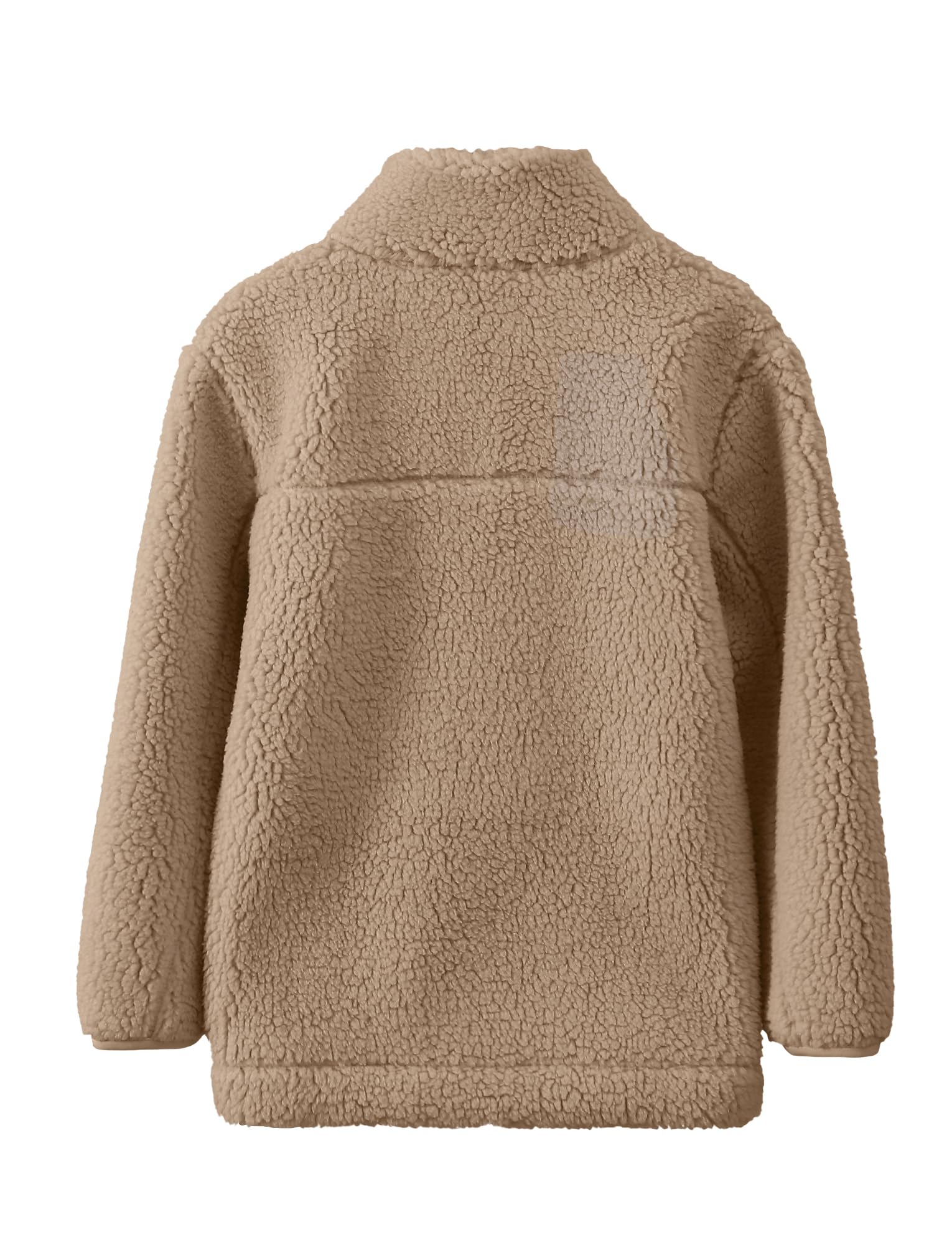 Maeau Kinder Mädchen Jungen Jacke Fleece Fleecejacke Warme Weich & Komfortabel Winterjacke Mode Kleinkind Mantel mit Reißverschluss & Taschen Herbst Sweatjacke Outdoor Ohne Kapuze 6-15 Jahre/120-160cm