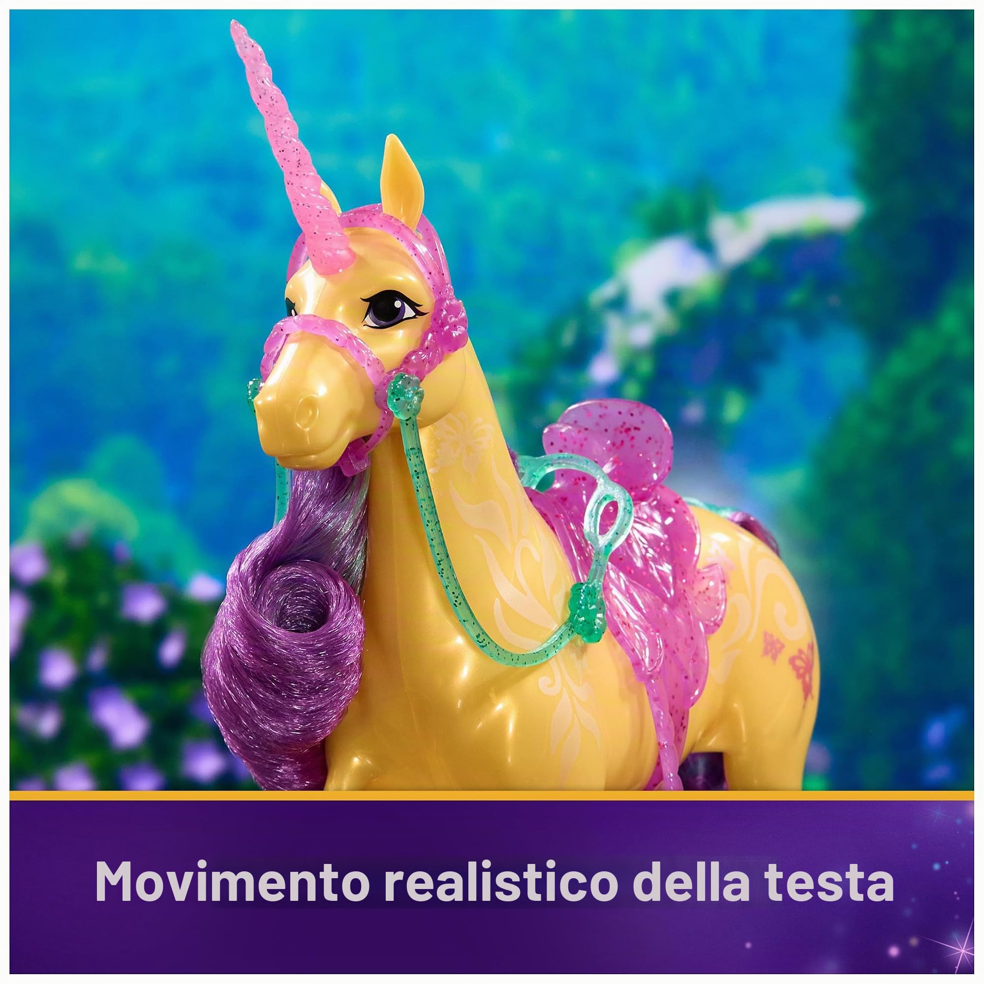 Unicorn Academy Unicorn Leaf, 28 cm, unicorno originale Ava alla serie Netflix, con vera criniera e coda, briglia e sella rimovibili, spazzola per bambini dai 4 anni in su