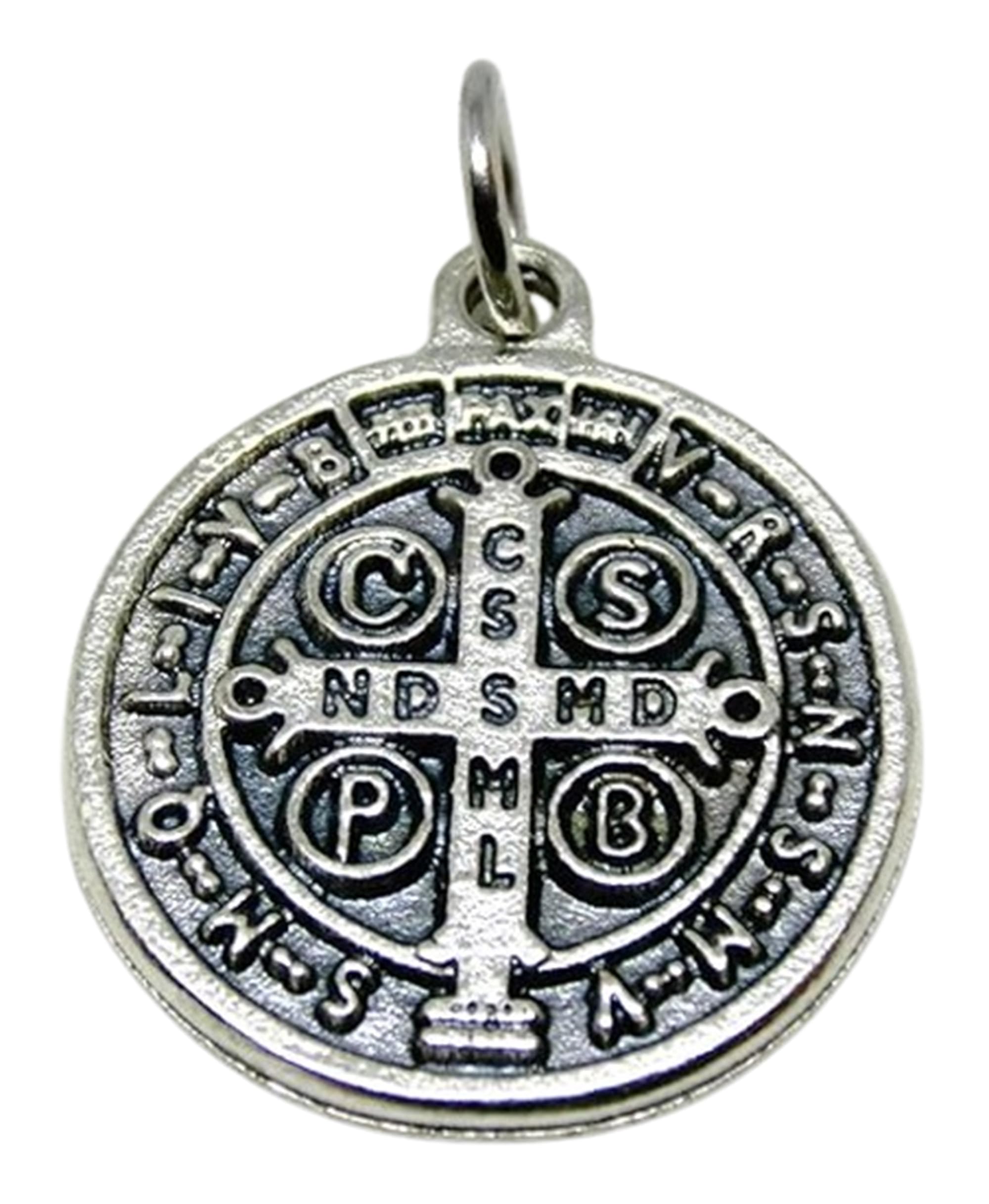 GTBITALY 60.048.30 medaglia di san benedetto argento da 2 cm con anello esorcista esorcismo
