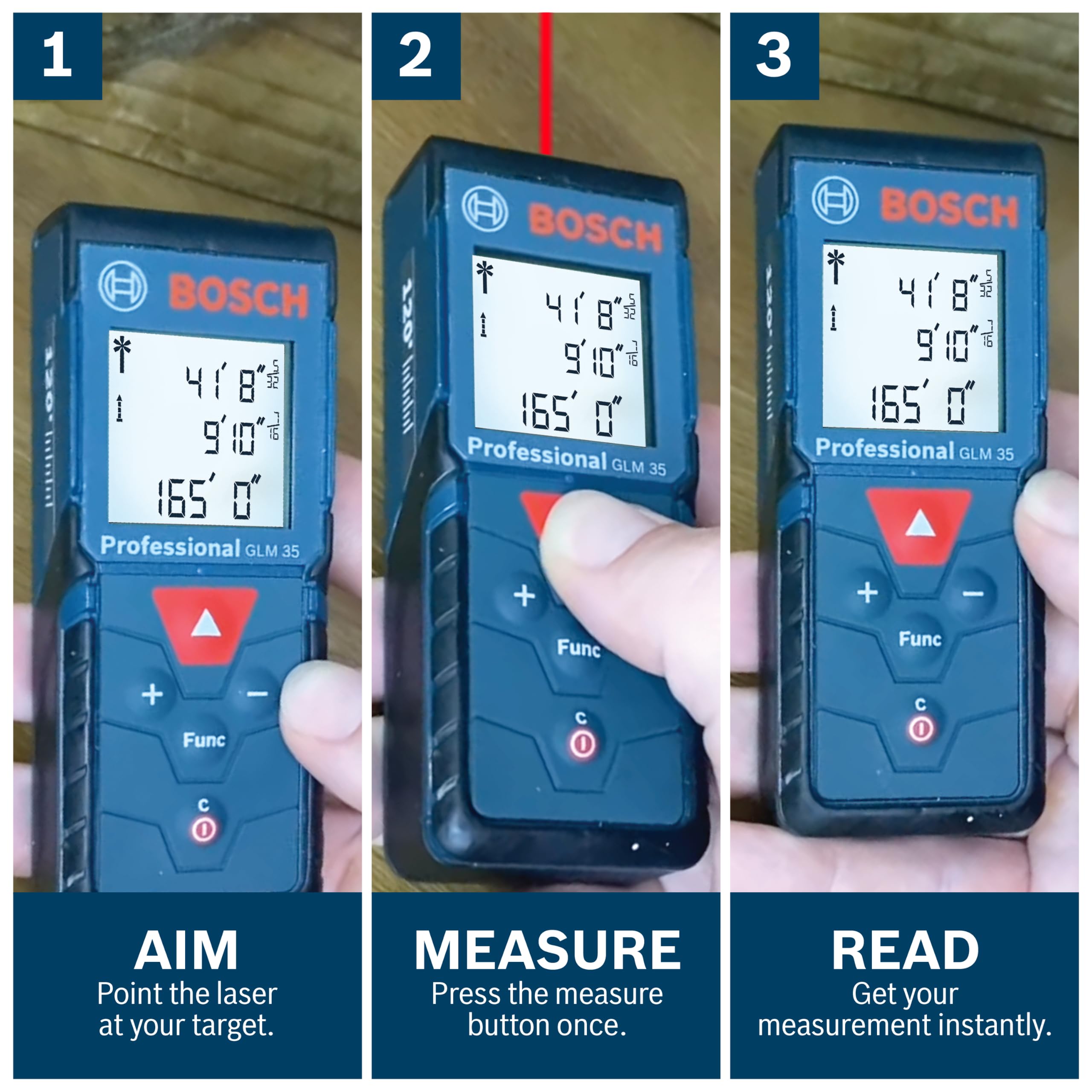 Bosch GLM165-40 Blaze Pro 165 Ft. Laser Measure, Laser Measuring Tool — Amazon image 4