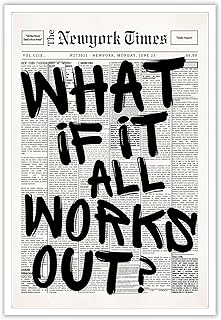 29 Entryway Wall Ideas Guests Will Notice The Moment They Walk In 138 Retro Black And White Newspaper Poster What If It All Works Out Canvas W...
