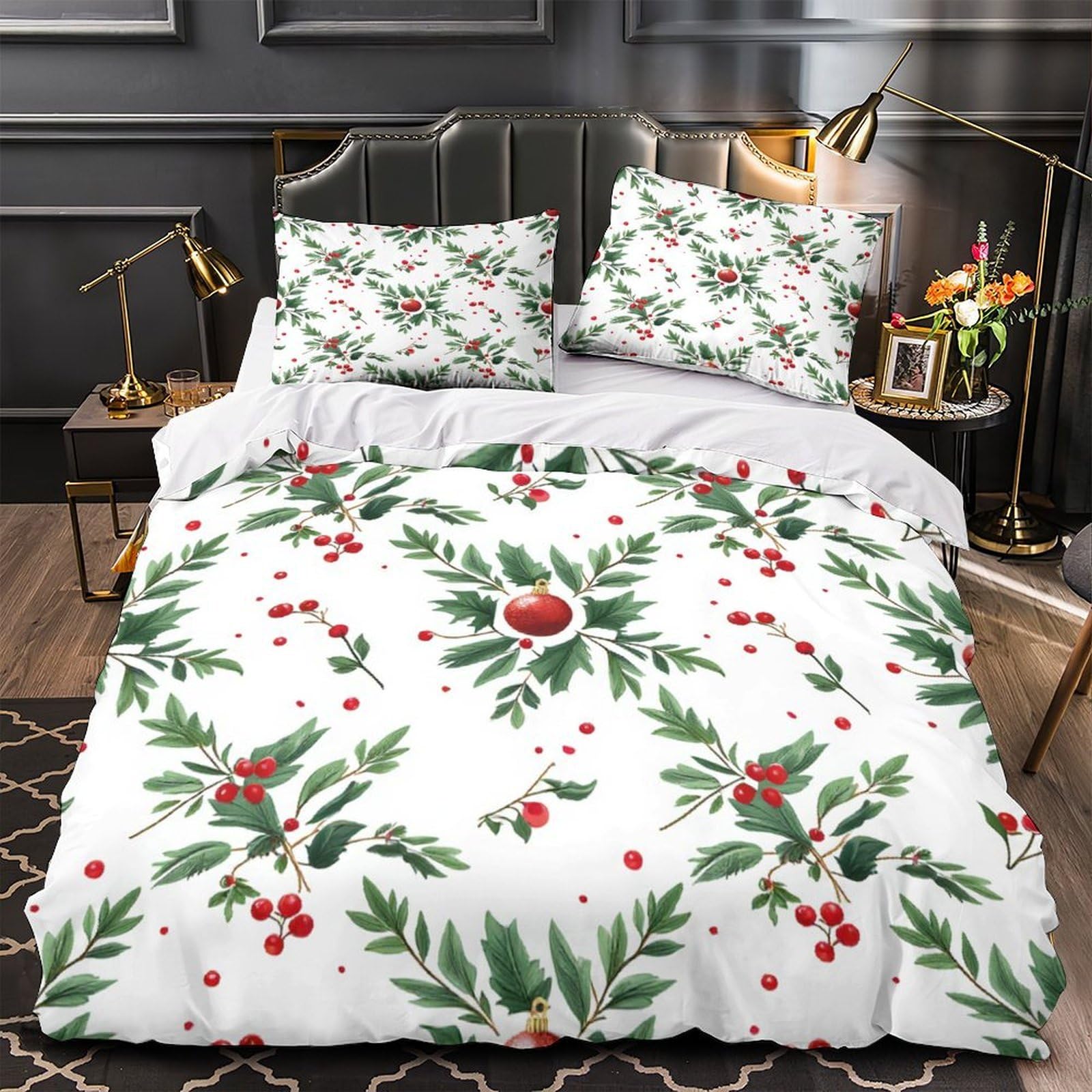 Linge de lit Noël 220x240 super doux en microfibre haute résistance