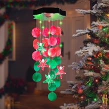Solar Wind Chimes of Outside, Red & Green Solar Shell Gift for Mom Grandma