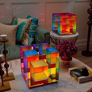 オーロラテーブルby NOXU Design from U.K. NOXU DESIGN Musūcube Desk Lamp Dichroic Décor Infinite