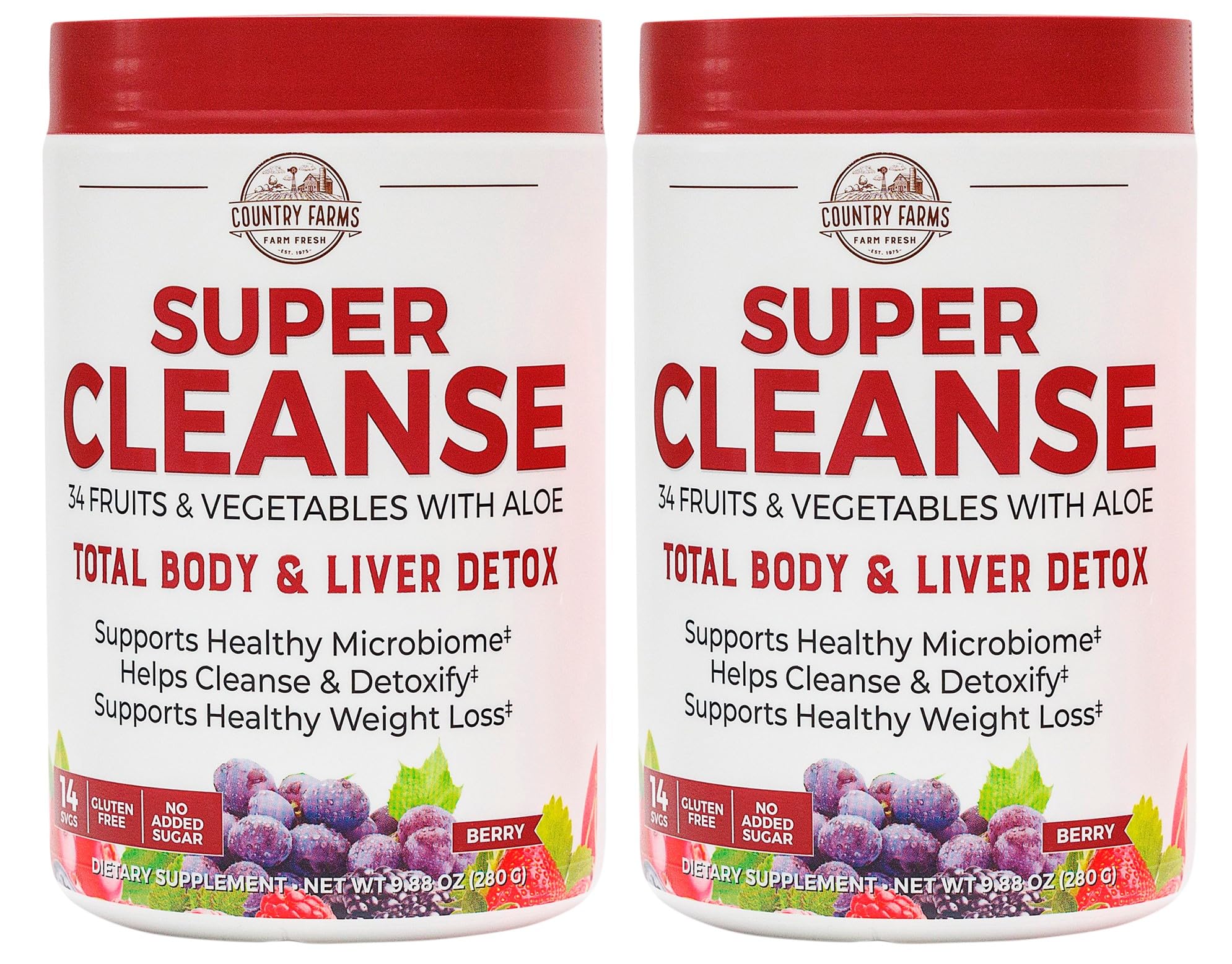 COUNTRY FARMS Super Cleanse, Super Juice Cleanse, Supports Healthy Digestive System, 34 Fruits and Vegetables, Promotes Natural Detoxification, Promote Healthy Weight Management, 28 Servings