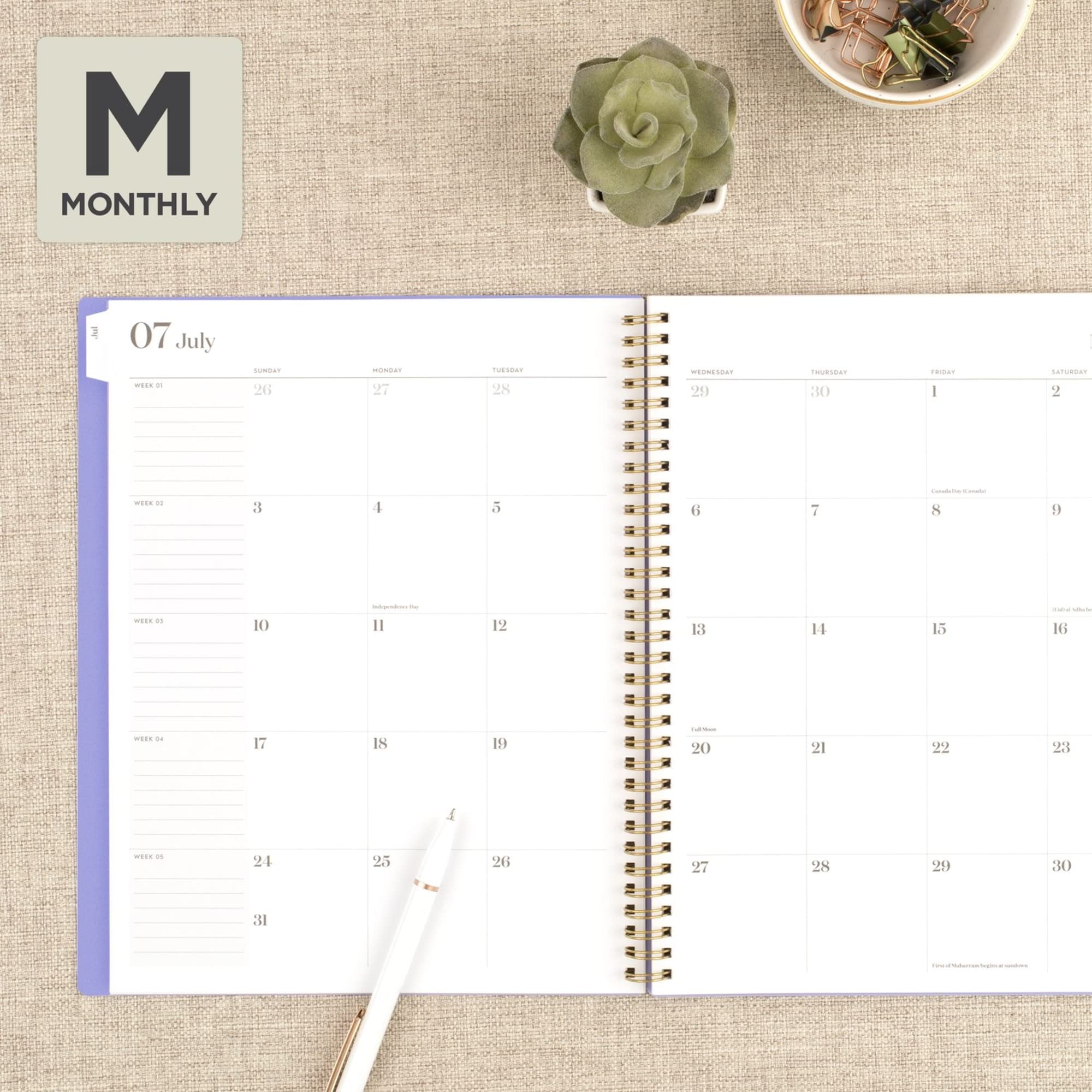 Cambridge 2025 Weekly & Monthly Planner - 5.5x8.5 Inch Small Glacier Design With Stickers