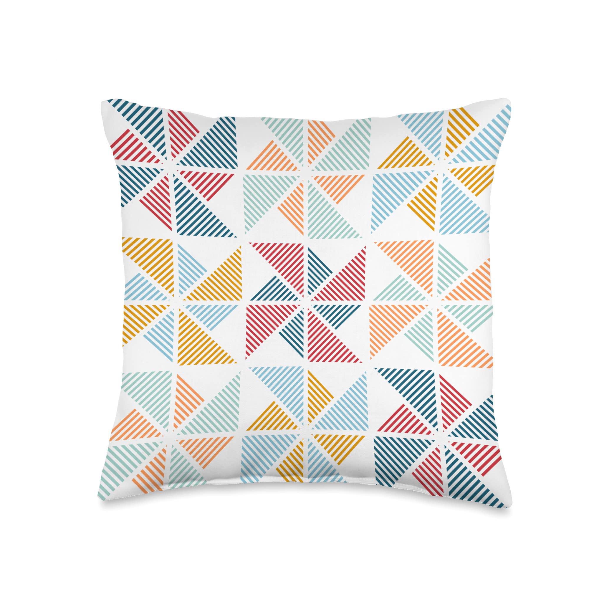 Pinwheel Inspired Pattern in Lively Summer Colors Kid's Like Throw Pillow, 16x16, Multicolor