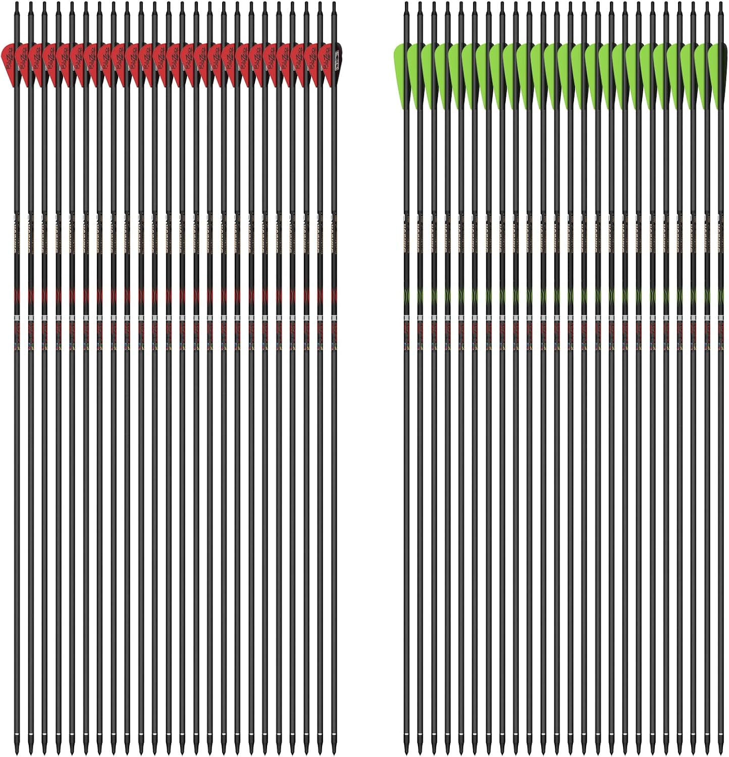 sanlida 100% Pure Carbon Arrows Dragon 10 Carbon Hunting Arrows 24 PCS (+/-.001" Straightness, 350 Spine) and Dragon 9 Hunting Arrows 24PCS (+/-.003" Straightness, 350 Spine)