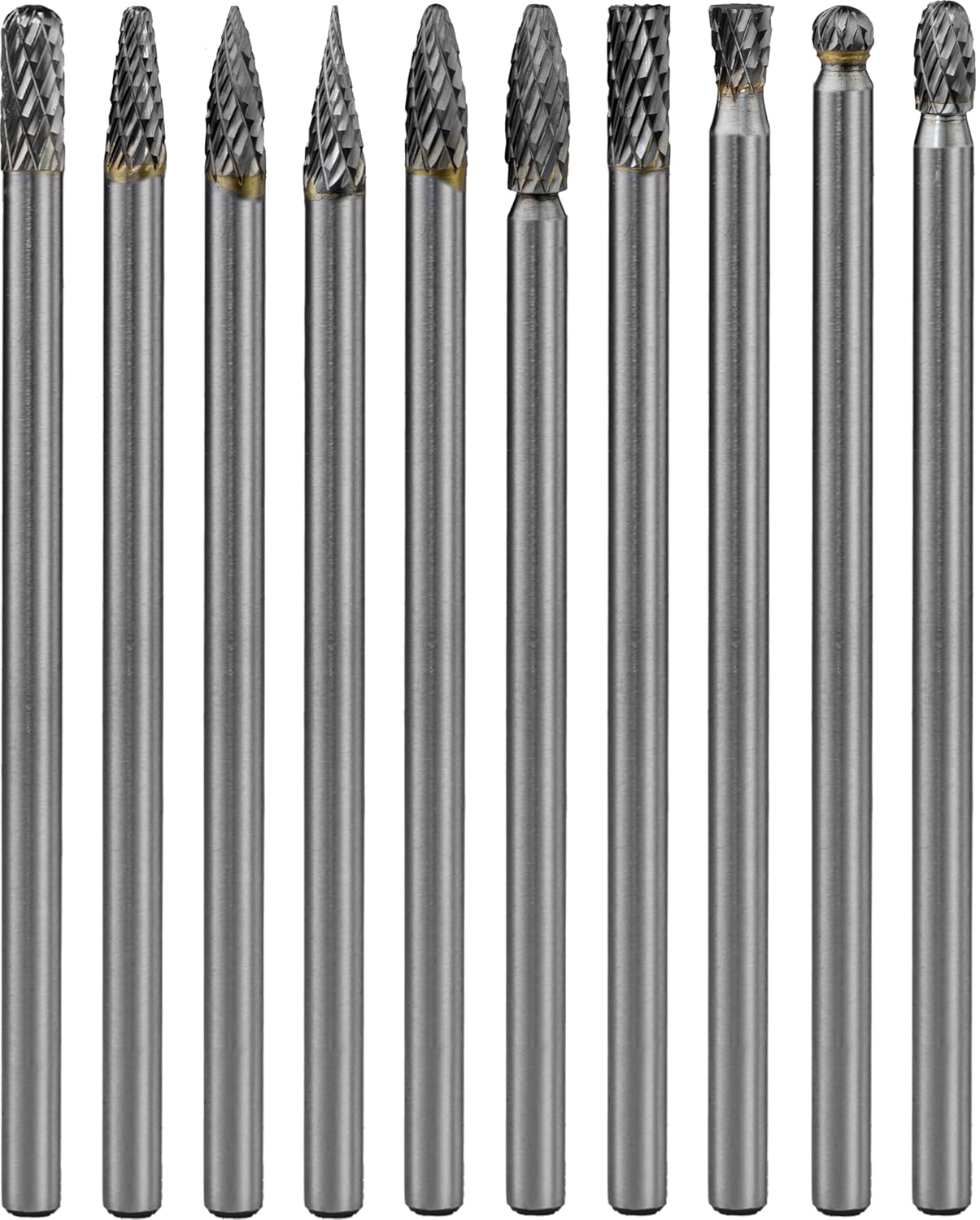 Carbide Burr Set Long Shank (10Pcs, 1/4)