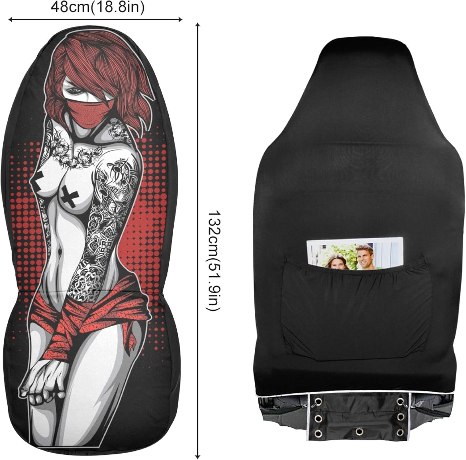 Sexy Tattoo Woman Pretty Girl Car Seat Covers for Front Set of 2 Vehicle Seat Protector Car Mat Fit Most Car Truck Van SUV